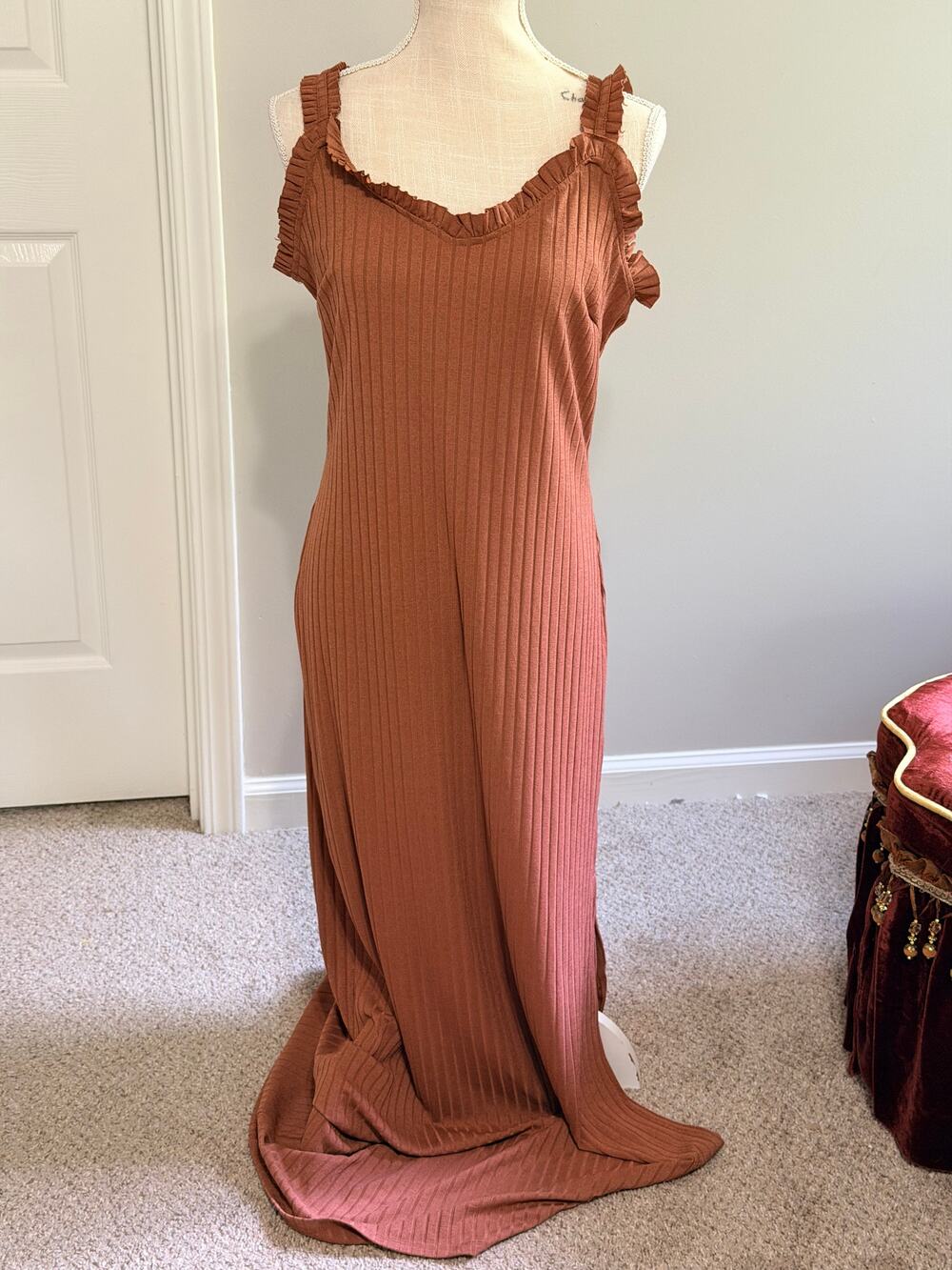 Haute Monde Ribbed Bodycon Maxi Dress Size 1X